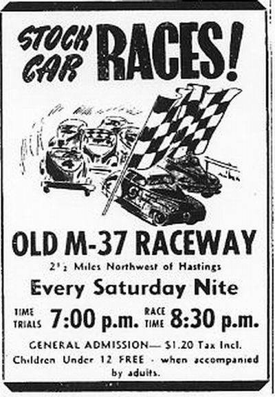 Hastings Motor Speedway - AD FROM 1952 FROM RON GROSS